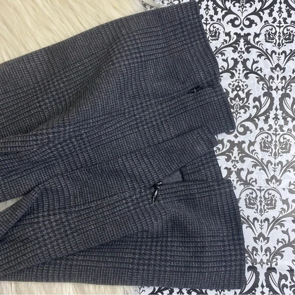 H&M : size 14 : plaid holiday zipper ankle slim fit skinny pull-on trouser pants - Picture 7 of 10